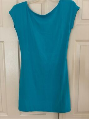 Free People  Teal Cap Sleeve Mini Dress